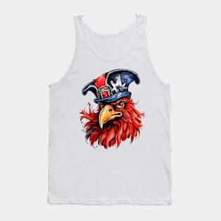 Watercolor Rooster Pirate #2 Tank Top